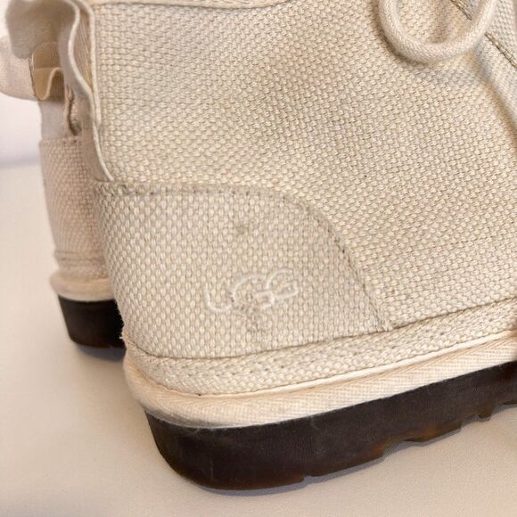 UGG Neumel Natural Canvas Lace Up Desert Chukka Boots - Picture 6 of 8